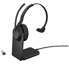 Evolve2 55 with ANC, Link 380a MS Mono Black w/charge stand (25599-899-989-01)