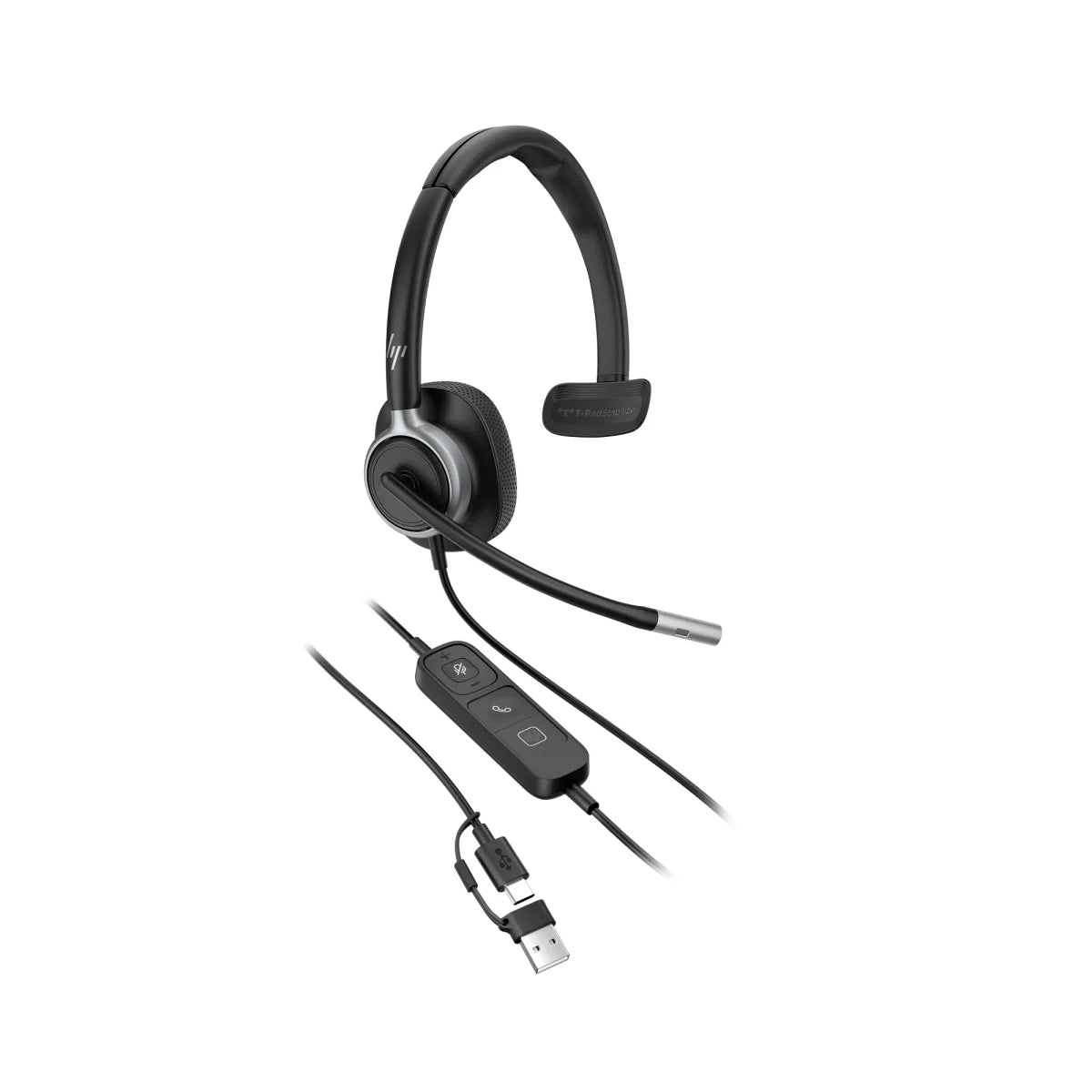 Mission 615 Mono USB Headset | USB-C | USB-A Adapter – C01C3AA#AC3